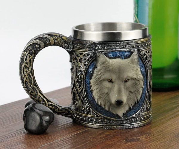 Stainless Steel Wolf Mug