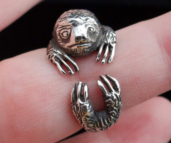 Sterling Silver Sloth Ring