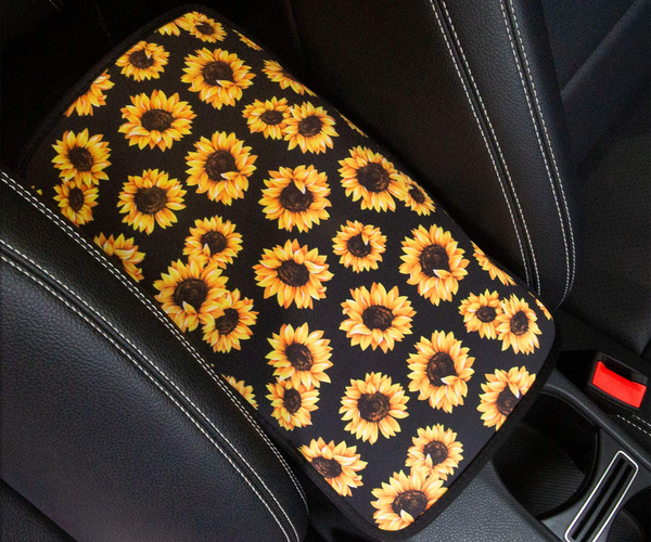 Sunflower Car Console Cover