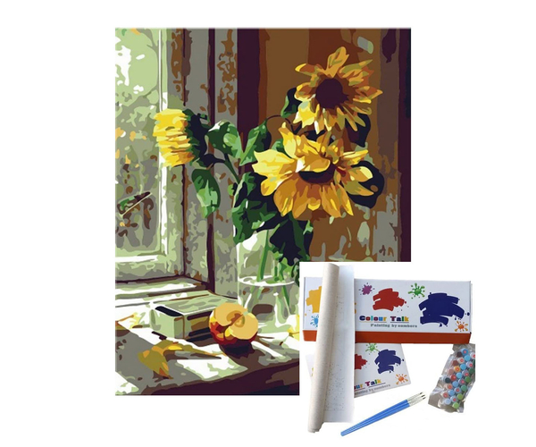 Sunflower Paint by Numbers Oil Paint Kit