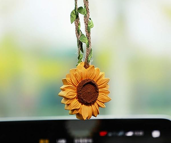 Sunflower Rear View Mirror Hanger