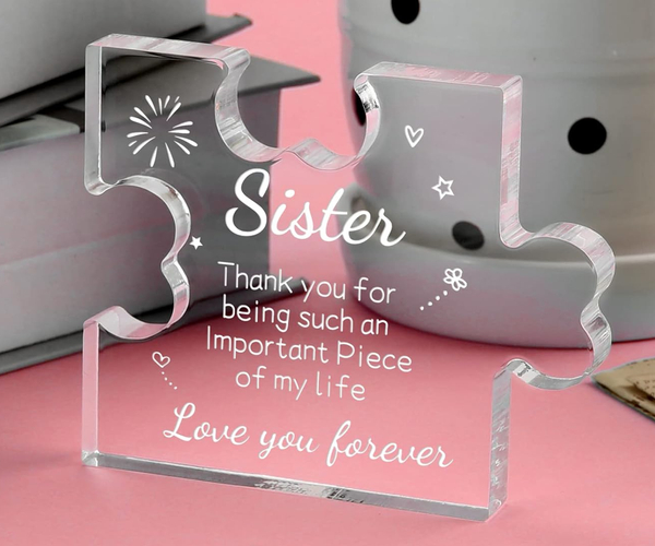 Thank You Sister Cute Puzzle Piece Plaque