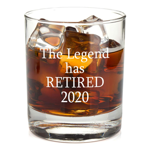 The Legend has Retired Whiskey Glass