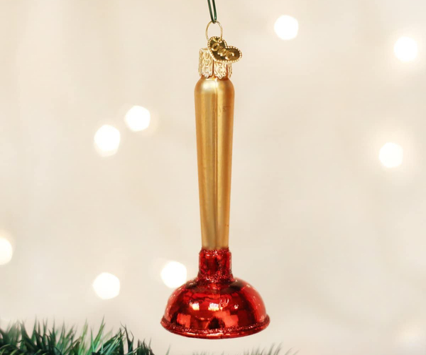 Toilet Plunger Funny Christmas Ornament