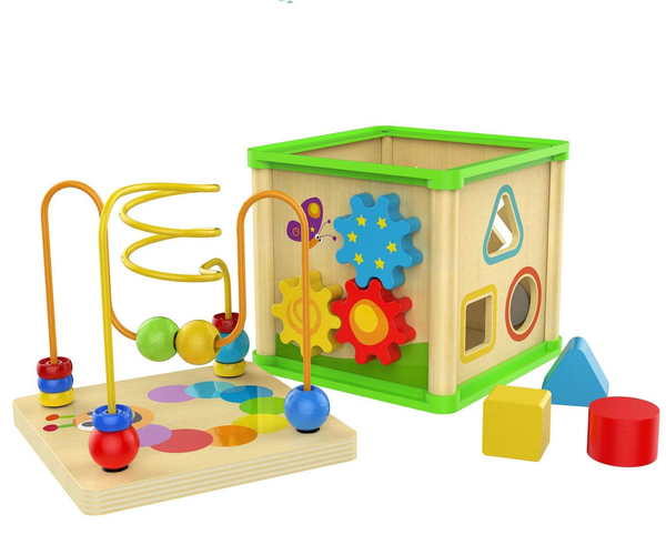 Top Bright Wooden Activity Cube