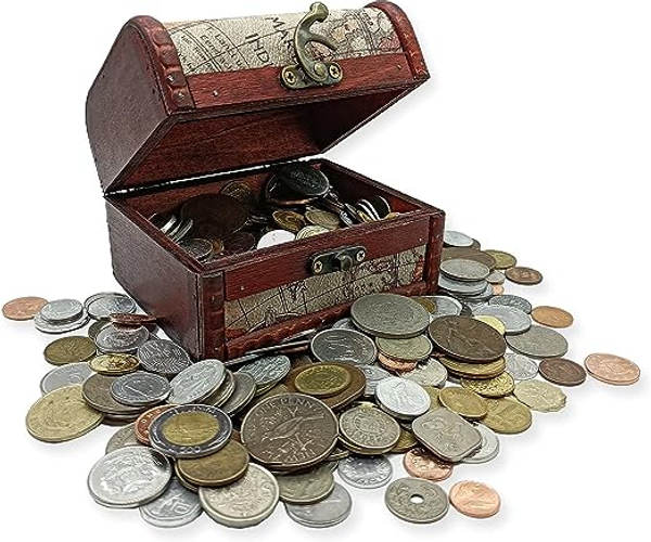 Treasure Chest Filled With Collectible Coins