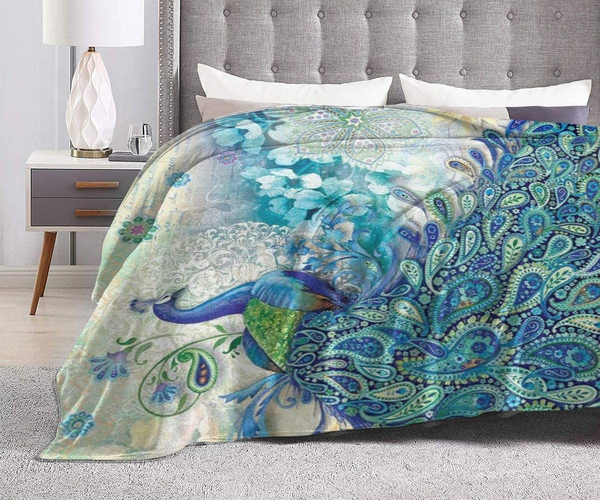 Ultra Cozy Peacock Throw Blanket