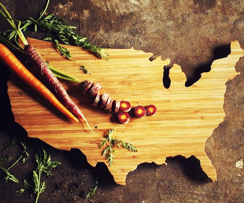 USA Shaped Cutting Board