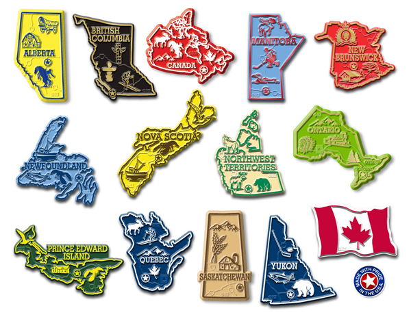 Vintage Canadian Province Travel Magnets