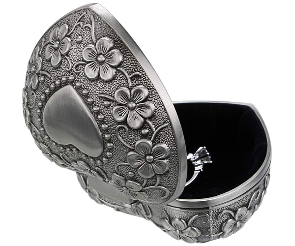 Vintage Heart Shaped Jewelry Box