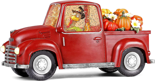 Vintage Red Truck Autumn Snowglobe