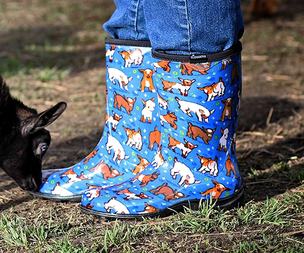 Waterproof Goat Printed Rain Boots