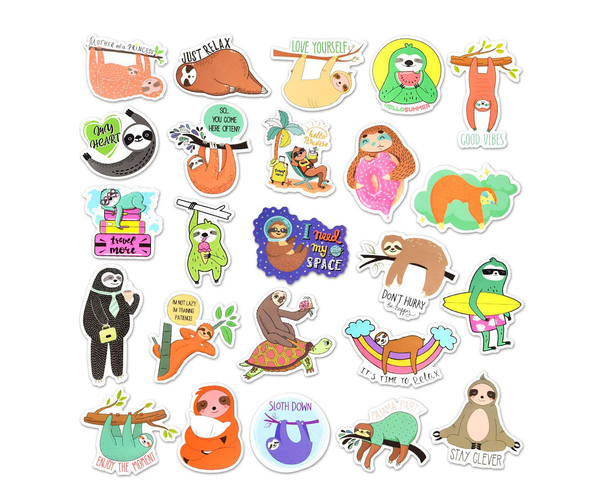 Waterproof Vinyl Sloth Stickers