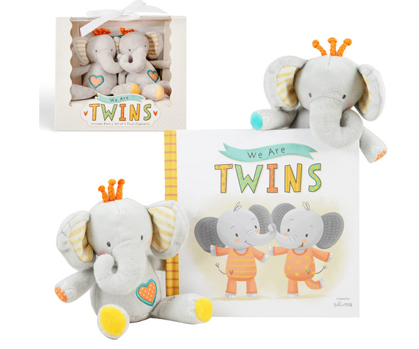 We Are Twins Elephant Plush Gift Set