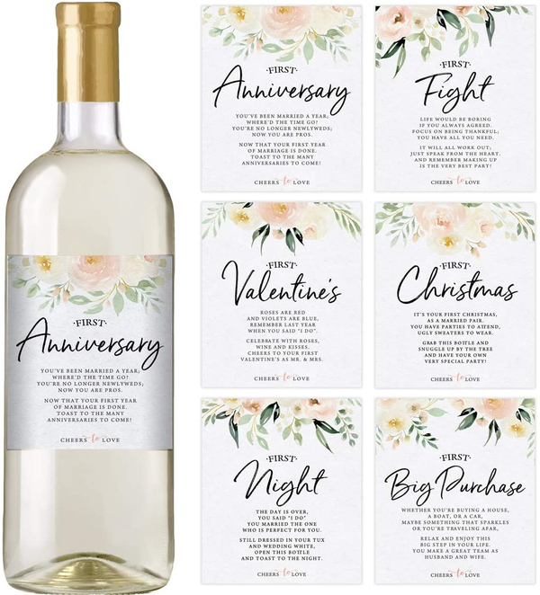 Wedding Firsts Wine Bottle Labels