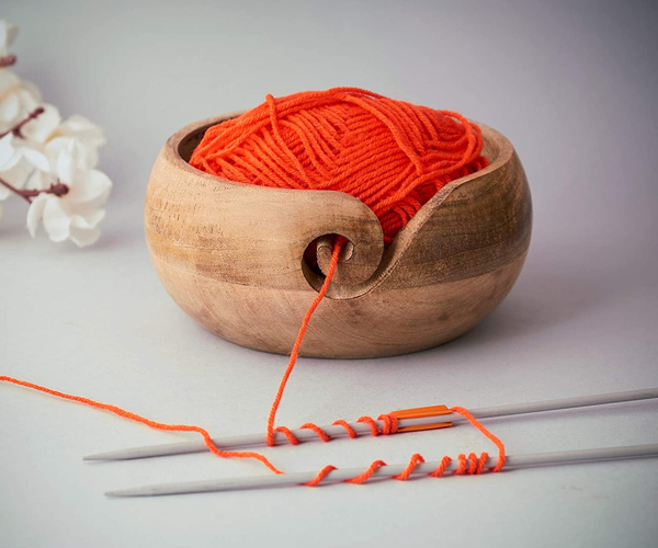 Wood Knitting Bowl