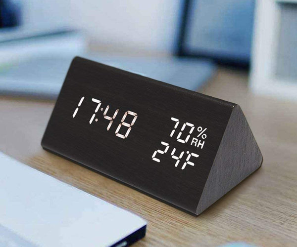 Wooden Digital Alarm Clock