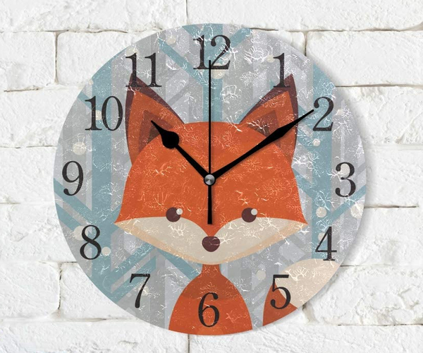 Wooden Fox Wall Clock