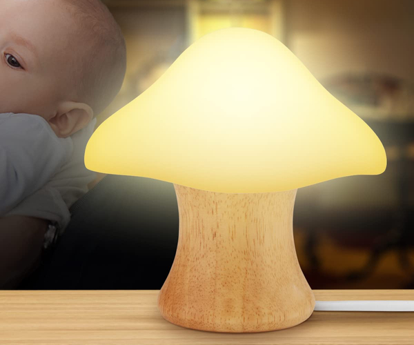 Wooden Mushroom Lamp