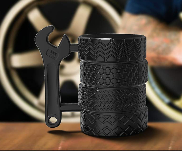 Wrench and Tire Novelty Mug
