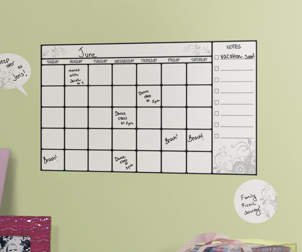 Write-On Calendar Wall Decal