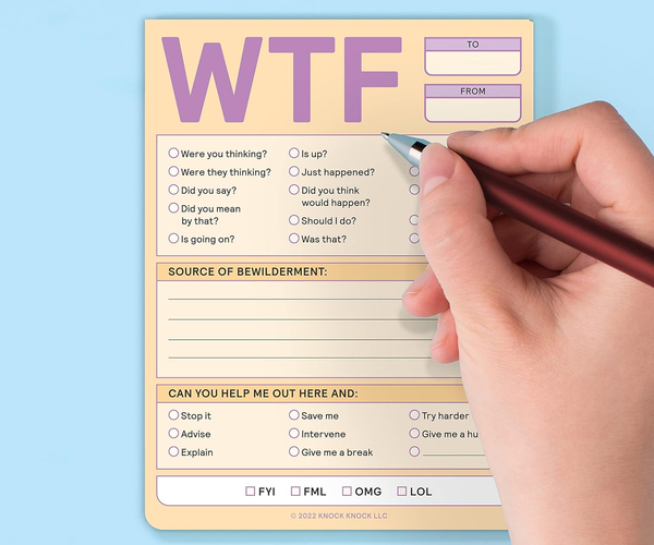 WTF Funny Sticky Notes Checklist