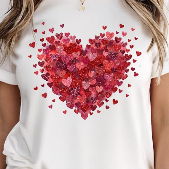 Glitter Heart PNG, Valentine's Day Brushstroke Design (Digital Download)