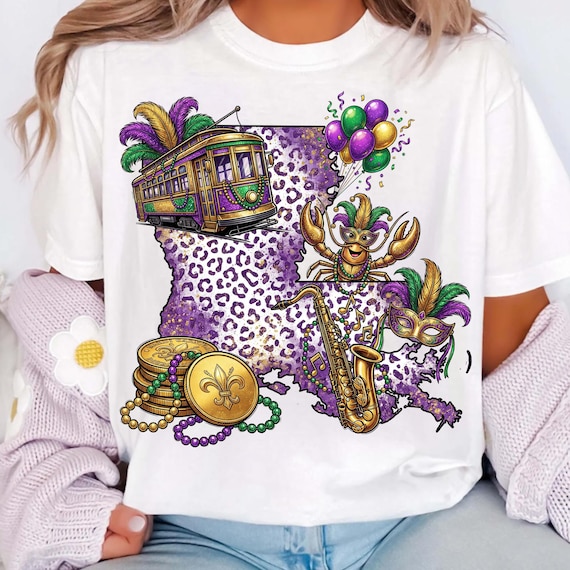 Louisiana Mardi Gras PNG, Carnival Art (Digital Download)