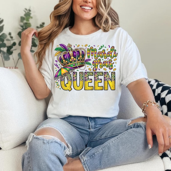 Mardi Gras Queen PNG, Fat Tuesday, Louisiana Map Design, Louisiana Mardi Gras Celebration, Sublimation Design ( DIGITAL DOWNLOAD )