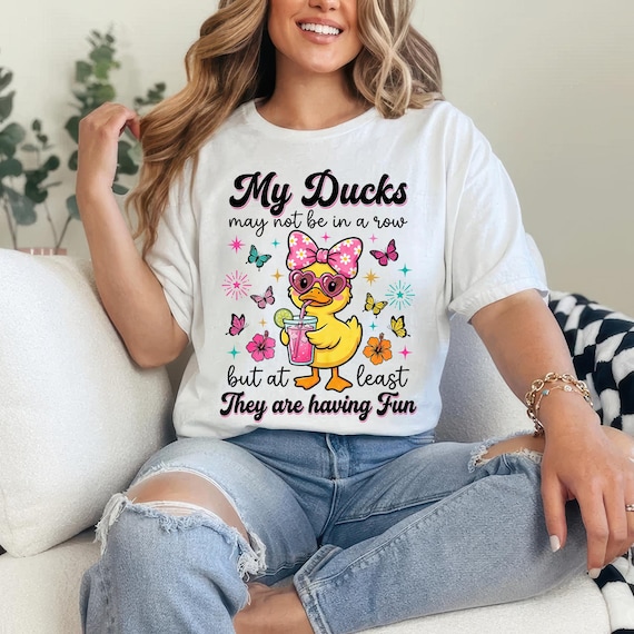 Ducks Not in a Row PNG, Snarky Mental Health Humor Design, Funny Animal Clipart, Cute Unhinged Duck Sublimation, Trendy Sarcastic Shirt Art