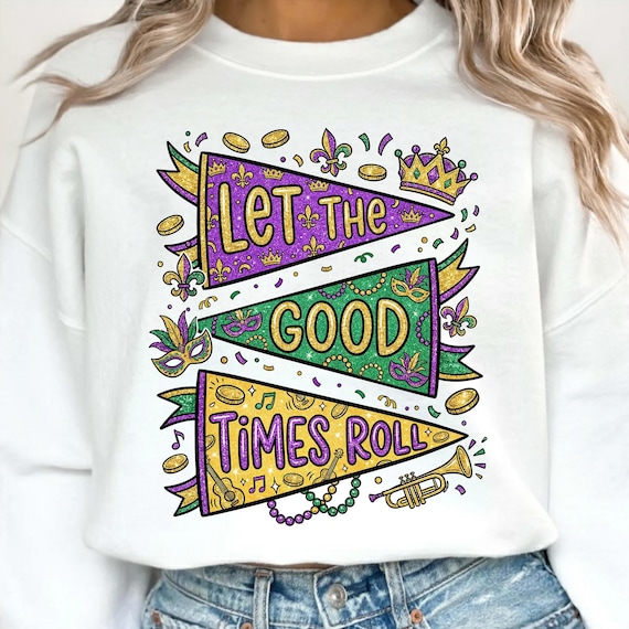 Mardi Gras PNG, Let the Good Times Roll PNG, Preppy Mardi Gras png, Retro happy Mardi Gras png, Mardi Gras, Teacher Mardi Gras Png, Girls