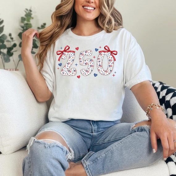USA 250th Anniversary PNG, Coquette Bow 4th of July, America Birthday Sublimation Design, Patriotic 250 Years, Digital Download