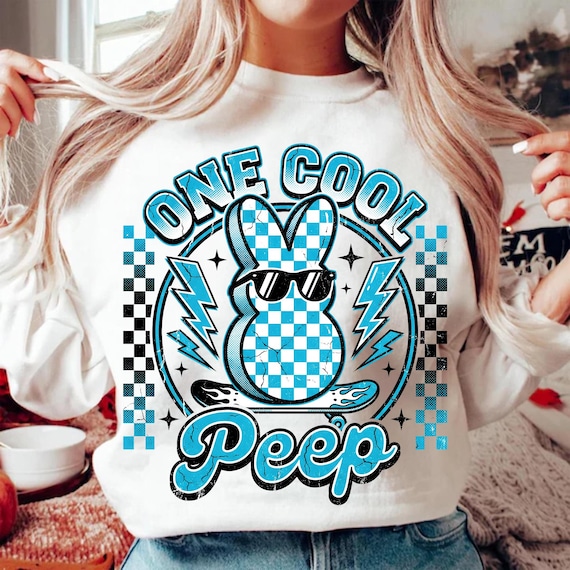 One Cool Peep PNG, Boys Easter Bunny Sublimation Design, Retro Checkered Skateboard, Cool Kid Holiday, Digital Download