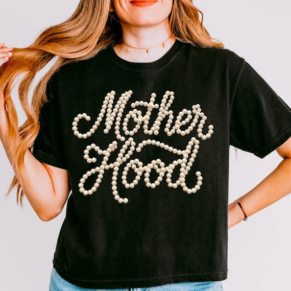 Mother Hood PNG, Faux Pearls PNG, 3d Pearly Mom Sublimation Design, Girly Coquette Trendy Popular T-Shirt Design For Mothers, Mama PNG