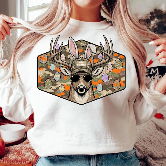 Easter Egg Hunter PNG, Backward Cap Deer Buck Art, Kids Easter Shirt Sublimation Digital Design, Boy & Girl Egg Hunt Graphic, Beer png