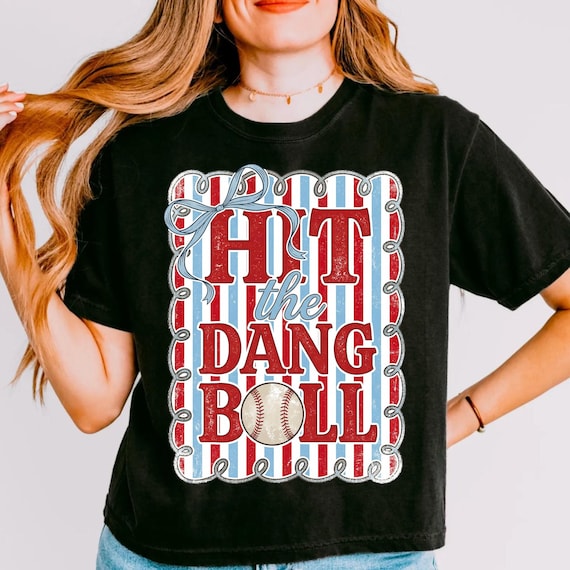 Hit The Dang Ball Png, Preppy Baseball Bow Sublimation Design, Coquette Sports Graphic, Game Day, Trendy Baseball Softball, Digital Download